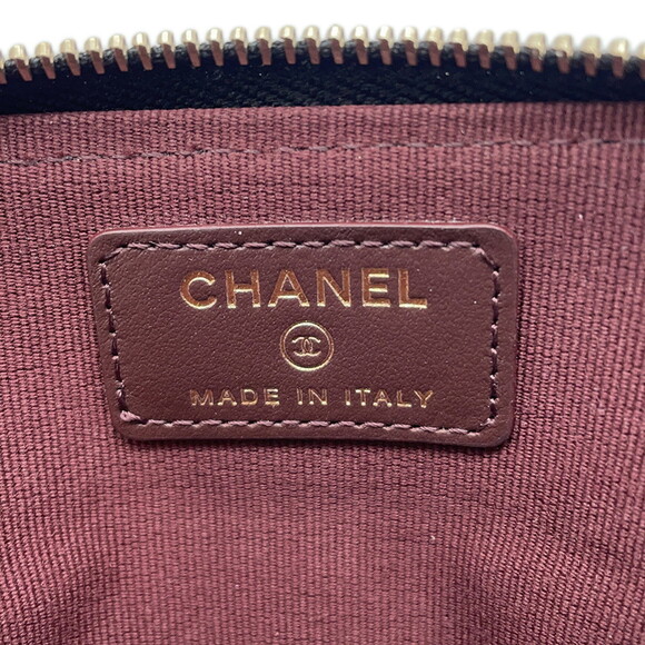 CHANEL Authentic Black Caviar Leather Logo Wallet - Picture 8 of 9